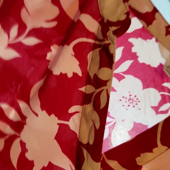 Time & Tru Size XL 16-18 Pink White PAISLEY Print Dress pullon wide sleeves NEW - Picture 8 of 15